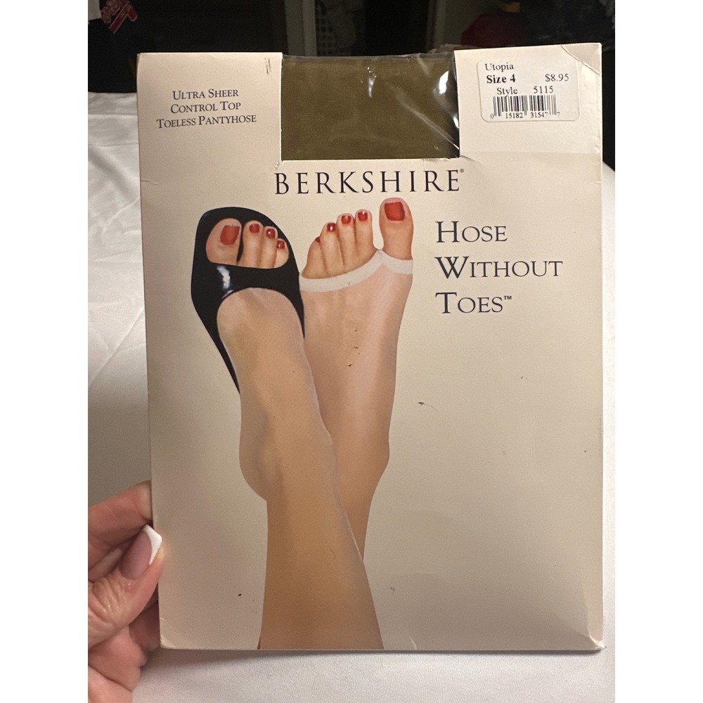 Berkshire Hose Without Toes Ultra Sheer Control Top Pantyhose Utopia Size 4 5115